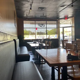 love the booth seats, not outdated