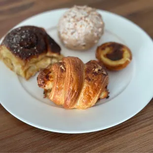 a variety of pastries on a plate