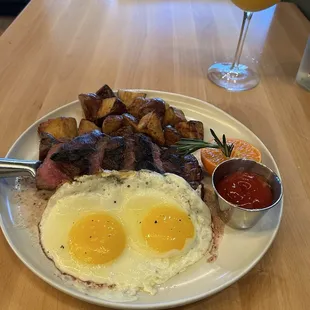 Steak and eggs