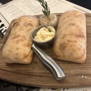 Ciabatta bread and garlic butter