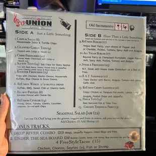 Vinyl menu