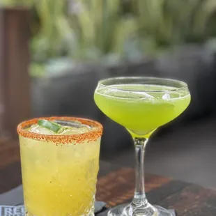 Jalapeño Margarita and Gilmet Basil Martini