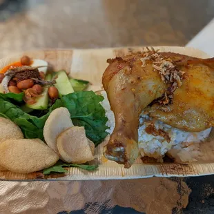 Nasi Lemak with Malay Baked Chicken