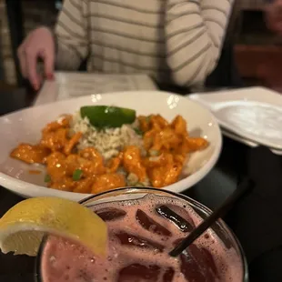 Cocktail: Drunken Swede  Appetizer: Bang Bang Shrimp