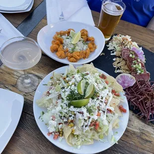 Old version of bang bang shrimp and pulled pork nachos