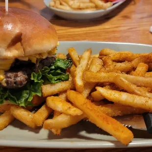 Smash double deluxe burger with Cajun fries