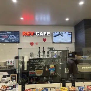 Rev cafe, amazing coffee and great baristas serving us daily. My favorite go to drink is the iced latte vanilla!