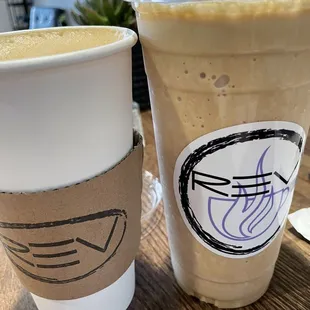 Honey Lavender Latte and Buckeye Frappuccino
