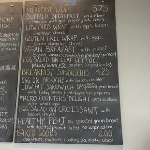 Menu - breakfast