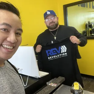 Aaron repping the business.