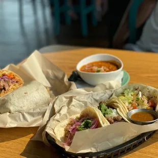 Tacos and burrito