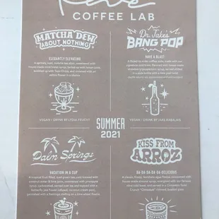 Specialty drinks (summer 2021)