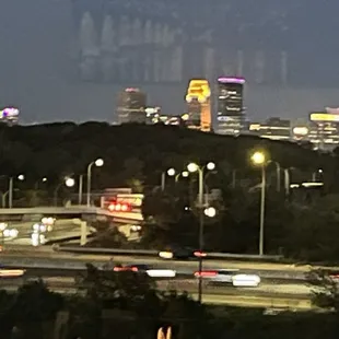 a view of a city at night