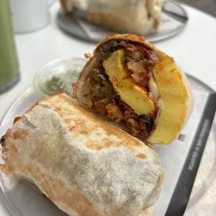 a burrito on a plate