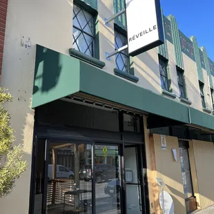 the front of the building