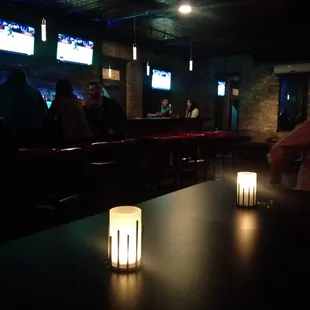 candles on the bar counter