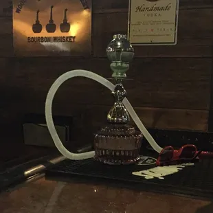 a hook on a bar counter