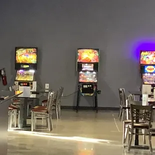 Video games on the far walls