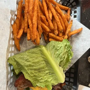 Lettuce wrapped burger.