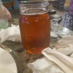 a jar of honey