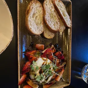 Burrata with strawberries in a balsam glaze