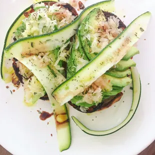 Out of box Avocado Toast. Kraut, Shaved Zucchini, Balsamic, Maldon Sea Salt, Tarragon. Fresh favorite for a client.