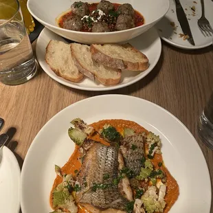 Lamb and fish entree