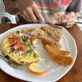 Garden omelette with crumble