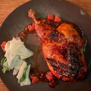 Grilled half-chicken, prepared gluten-free.