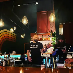 a bartender at a bar