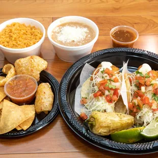 two plates of mexican food