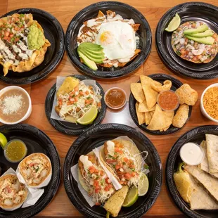 a variety of mexican food