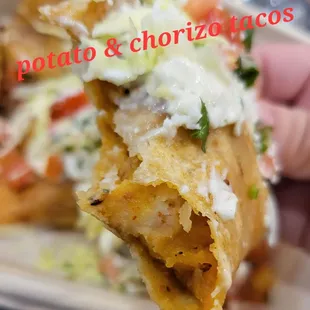 Potato + chorizo taco