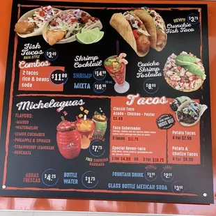 Menu board