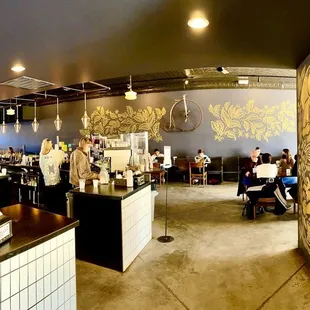 the interior of a coffee shop
