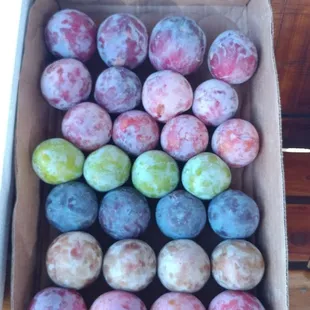 a box of plums