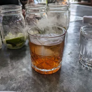 smoked rosemary old fashioned