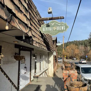 the front of the building