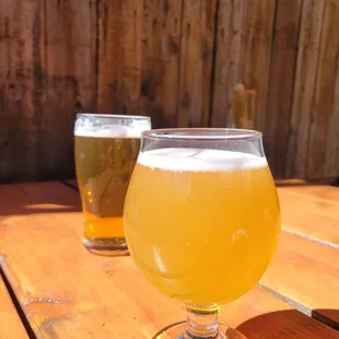 Brews. Lime in the coconut and... an IPA we can't remember the name of