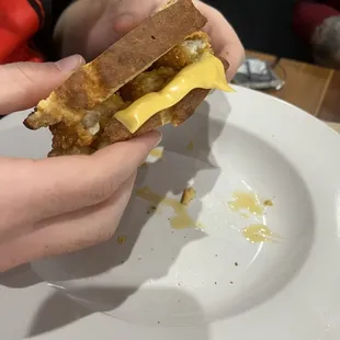 Hot honey chicken sandwich add cheese