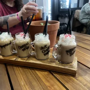 Christmas flavors coffee flight