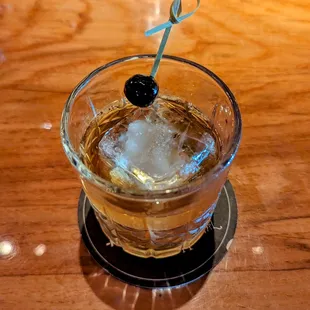 Best old fashioned I have tasted. Brown butter fat washed rum old fashioned with banana liquor and walnut bitters