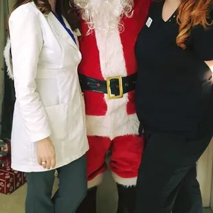 Dr. Stacia, Santa &amp; Janelle at the Christmas Open house!