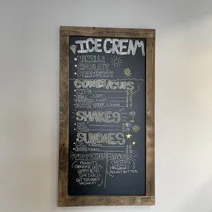 chalkboard menu