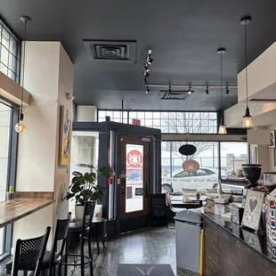 the interior of a coffee shop