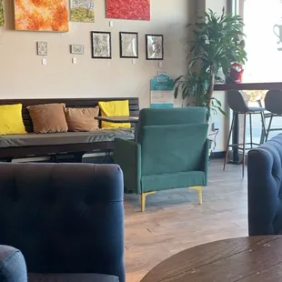 View from fireplace area looking across in the front