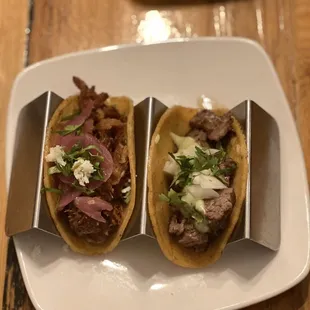 two tacos on a plate