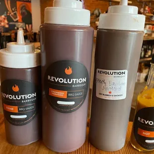 a selection of condiments