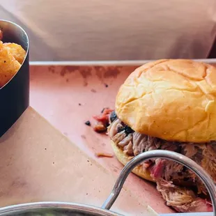 Pulled pork and tots