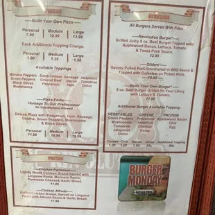 Menu page 3 of 4
